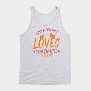 Tap Dancing Cat Loving Girl Tank Top